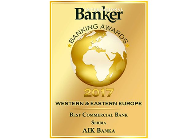 AIK Banka proglašena za najbolju komercijalnu banku u Srbiji