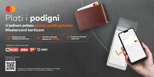 Podignite gotovinu dok plaćate Mastercard karticom
