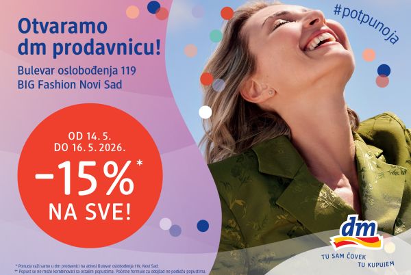 Najveća dm prodavnica u Srbiji otvara se u Novom Sadu uz donaciju od milion dinara NURDORU